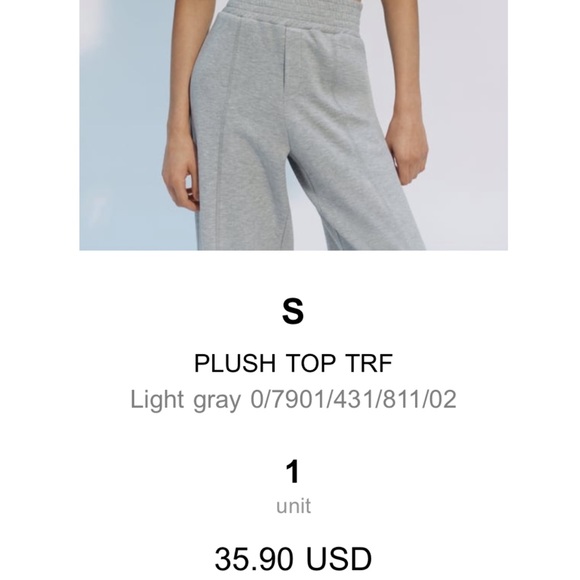 Zara grey plush top - Picture 2 of 2